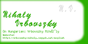 mihaly vrbovszky business card